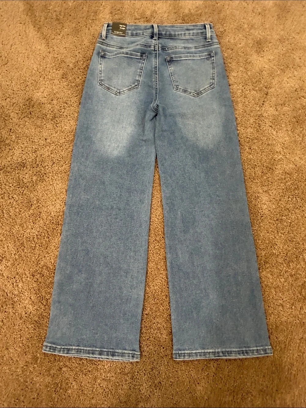 Tractr Light Blue Studded Wide-Leg Kids Jeans